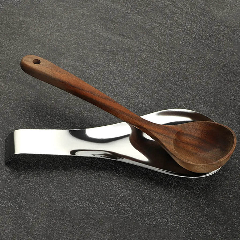 Stainless Steel Spoon Rest Pad, Durable Kitchen Utensil Holder, Modern Thickened Design for Home Use, Easy Clean Surface, Ideal for Soup Spoons, Tableware, Kitchenware